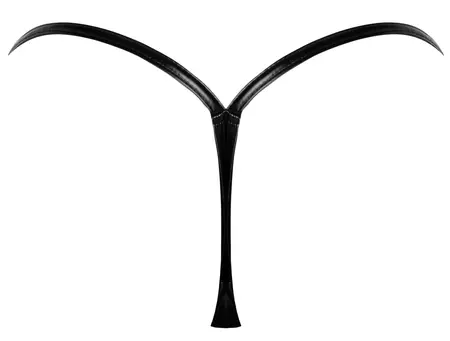 Noir Powerwetlook G-String S/M with Silver Side Hooks, Black