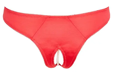 Cottelli Collection Pearl-Accented Satin Briefs Red Size L