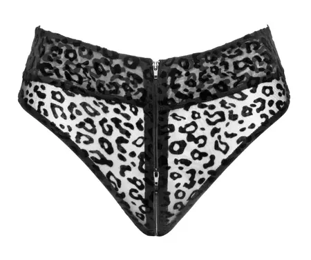 Noir Handmade Leo High-Waist Panty with 3-Way Zip, Size M