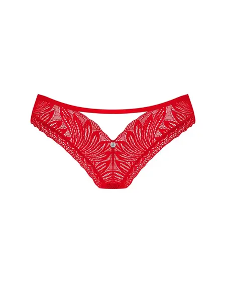 Obsessive Chilisa Panties XL/2XL Floral Lace, Red, Decorative Heart