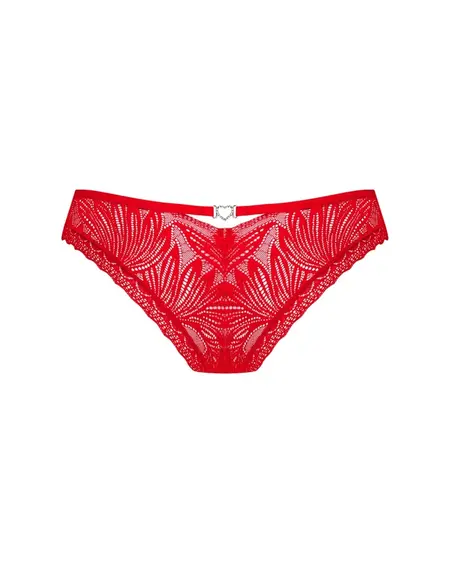Obsessive Chilisa Panties XL/2XL Floral Lace, Red, Decorative Heart