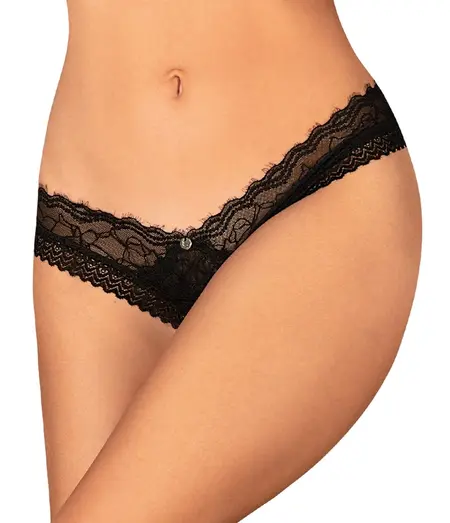 Obsessive Medilla Lace Panty XL/2XL Open Crotch Black