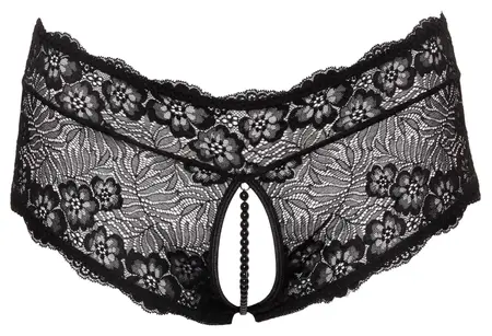 Cottelli CURVES Panties XL Black Lace with Decorative Pearl Detail