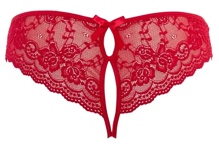 Cottelli Collection Lace Briefs S - Elegant Floral Open Style, Black