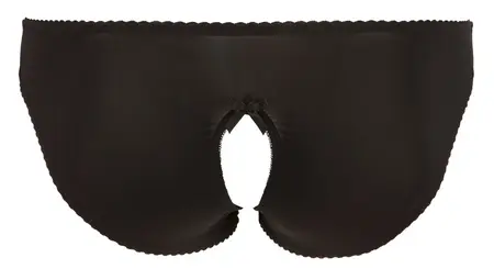 Cottelli Collection Crotchless Briefs 3XL with Lace Accents Black