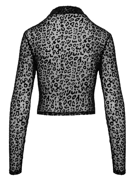Noir Handmade Top Leo XL - Semi-Transparent Mesh, Leopard Pattern