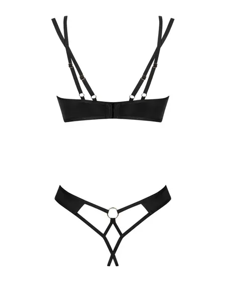 Obsessive Nesari Intimate Mesh Set XS/S Black Adjustable Straps