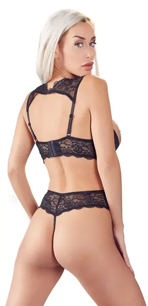 Cottelli Collection Shelf Bra Set 85B/L with Lace and Decorative Ring