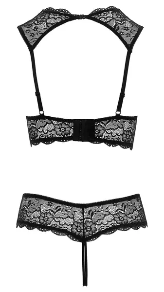 Cottelli Collection Shelf Bra Set 80B/M Lace Details Black