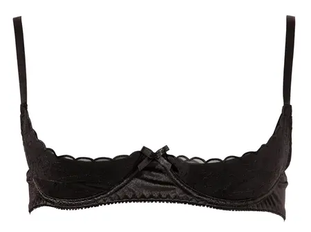 Cottelli Collection Shelf Bra Black 80B Adjustable Embroidered Design