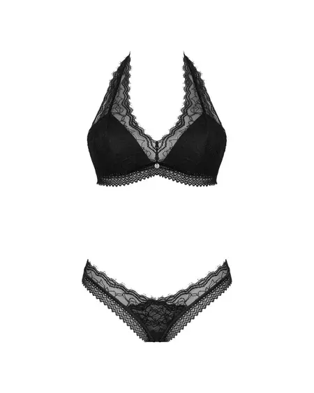 Obsessive Medilla Lingerie Set Black Lace XL/2XL Adjustable Fit