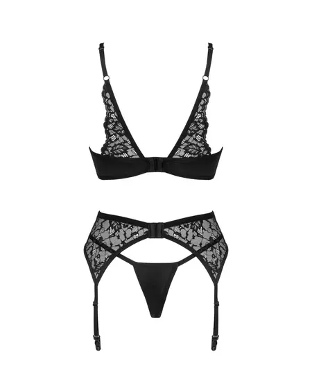 Obsessive Bellastia Set XS/S - 3-Piece Black Lingerie Ensemble