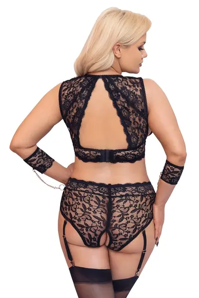 Cottelli Bondage Plus Lace Set 4XL - Adjustable Bralette & Briefs