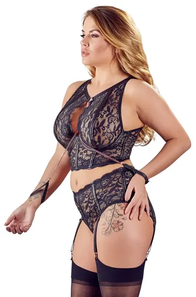 Cottelli Collection Lace Bra Set with Removable Restraints 85D/L