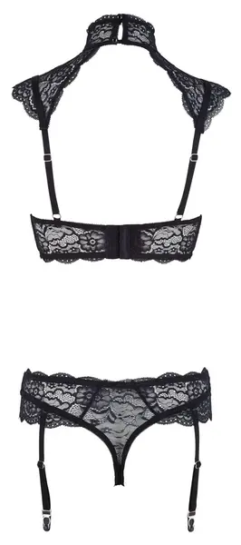 Cottelli Collection Bra Set Lace 80B/M Floral Black Adjustable Straps