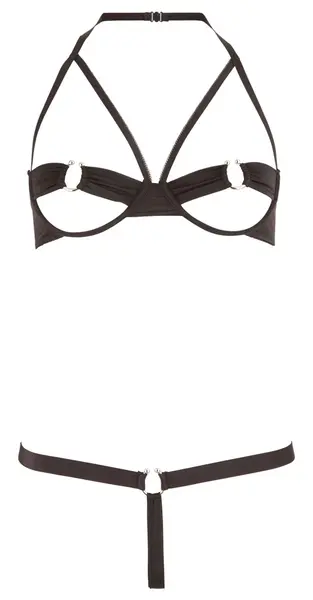 Cottelli Collection Bra Set 85B/L with Metal Details, Black