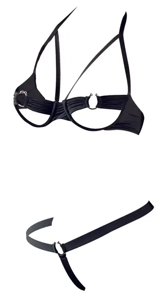 Cottelli Collection Bra Set 85B/L with Metal Details, Black