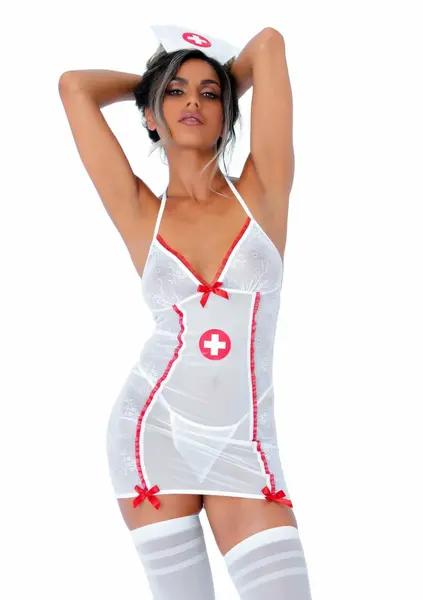 Svenjoyment Hot Nurse Roleplay Set Lace & Mesh Costume S/M