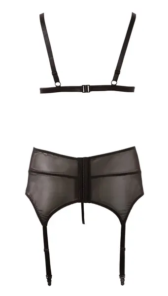 Cottelli Collection Lace Intimate Set 3XL - Open Cup & Suspender Belt