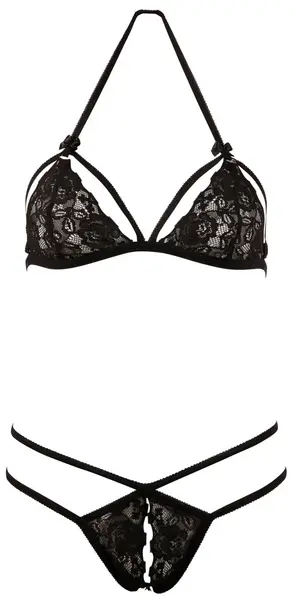 Cottelli Collection Lace Set Black XL - Elegant Two-Piece Lingerie