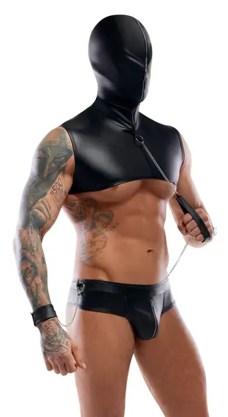 Svenjoyment Bondage Set 2XL - Matte Black Hooded Top & Accessories