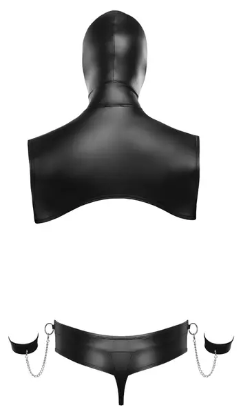 Svenjoyment Bondage Set 2XL - Matte Black Hooded Top & Accessories