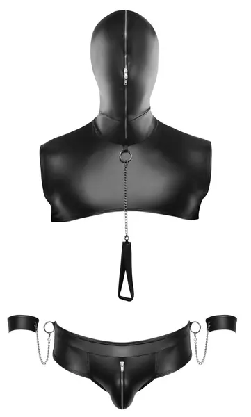 Svenjoyment Bondage Set S - Matte Black, Hooded Top & Accessories