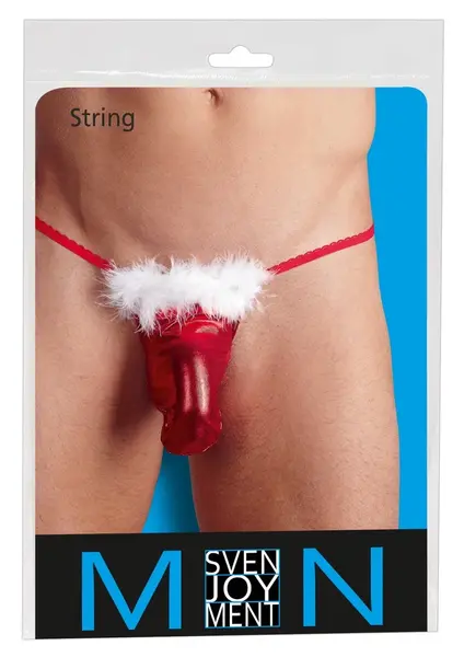 Cottelli Collection Men's Metallic Red Briefs with White Feathers S-L