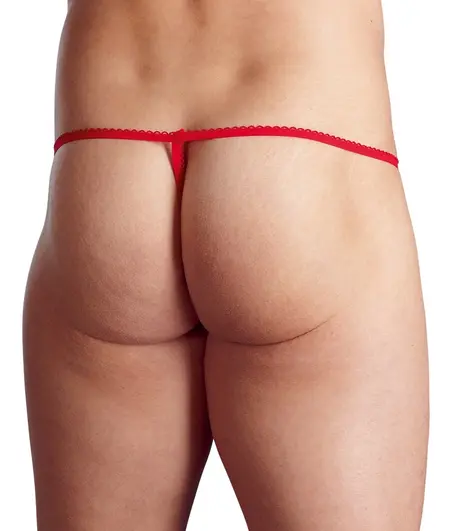 Cottelli Collection Men's Metallic Red Briefs with White Feathers S-L