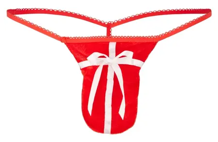 Cottelli Collection Men's Red Velvet String S-L with Satin Bow