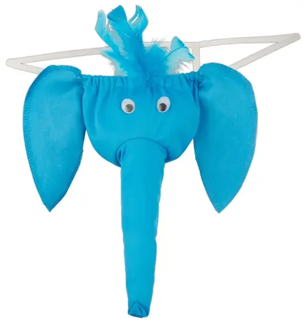 You2Toys Men’s Elephant Design Briefs S-L, Polyester, Grey, Fun Style
