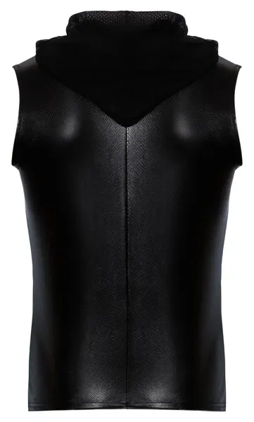 Noir Powernet Hoodie Shirt L Snakeskin Look, Sleeveless, Stretch-Fit