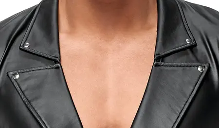 NEK Matte Black Shirt S - Biker-Inspired, Stretch, Overlapping Front