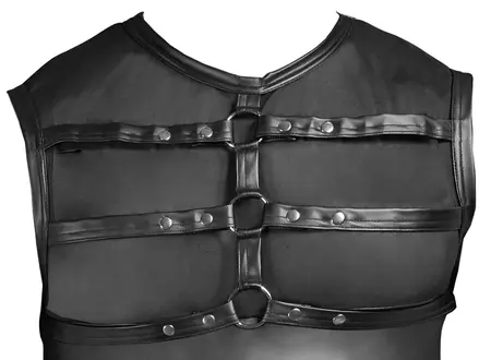 NEK Men's Matte Powernet Top with Harness XL Black Stylish Design