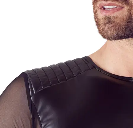 NEK Men's Biker-Style Shirt Matte Look S Powernet Inserts Black