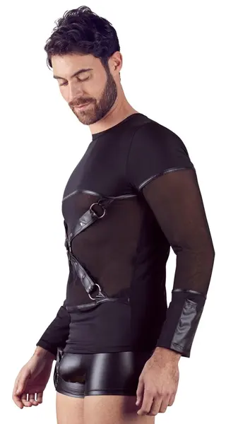 NEK Men's Matte Long Sleeve Shirt with Powernet & Removable Harness S