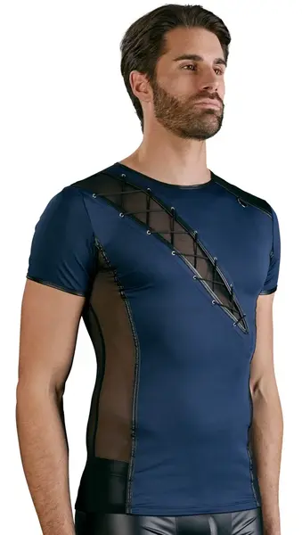 NEK Men's Stretch Shirt Blue/Black S - Microfibre Powernet Design