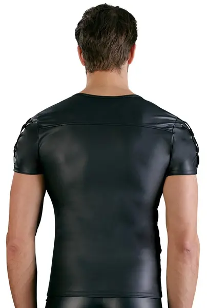 NEK Matte Black Straight Cut Men's Shirt with D-Rings and Lacing S