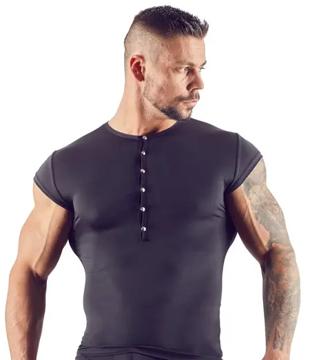 Cottelli Collection Men’s Microfibre Shirt L Black Short Sleeve