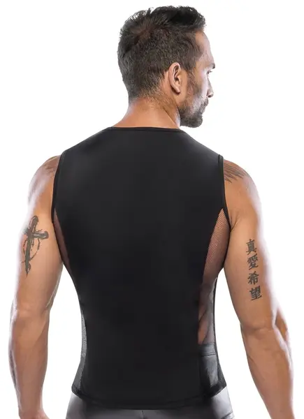 Cottelli Men Mesh & Opaque Shirt XL Black - Stretch Design