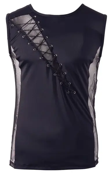 Cottelli Men Mesh & Opaque Shirt XL Black - Stretch Design