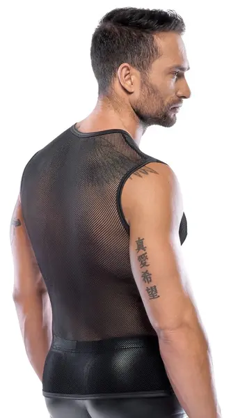 Svenjoyment Men's Mesh Shirt Black M/L - Breathable Polyamide Top