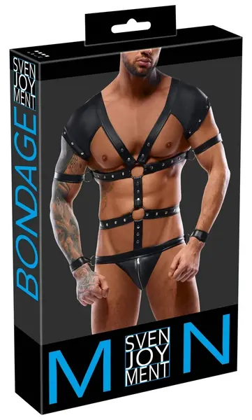 Svenjoyment Bondage Men's Harness Body S Black Adjustable Straps