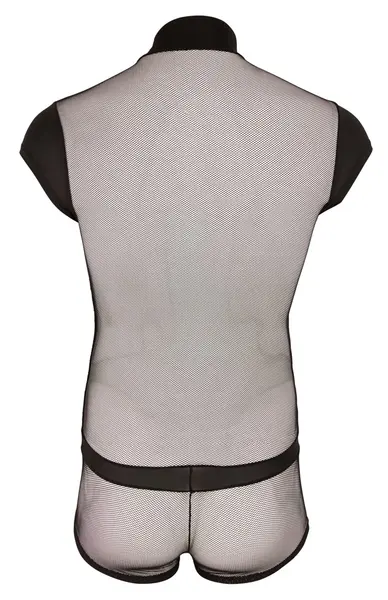 NEK Men’s Playsuit L Net Design with Front Zipper Black