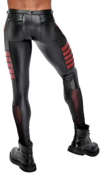 NEK Men's Pants Black/Red XL Matte Look Mesh Details