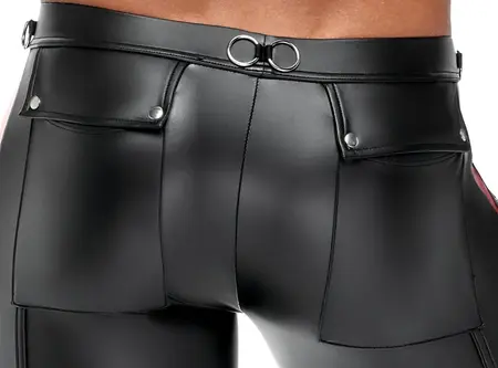 NEK Men's Pants Black/Red XL Matte Look Mesh Details