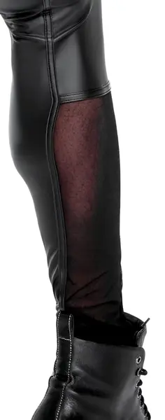 NEK Men's Matte Black/Red Pants with Mesh Detail, Size M