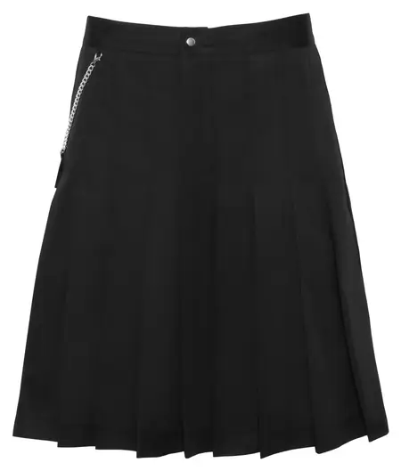 Svenjoyment Kilt Black M - Modern Pleated Design with Removable Pocket