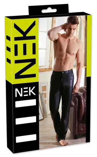 NEK Men's Matte Black Trousers M - Classic Straight Leg Design