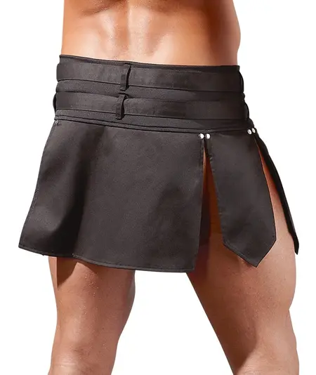 Svenjoyment Gladiator-Style Men’s Skirt XL, Black, Stretch Waistband